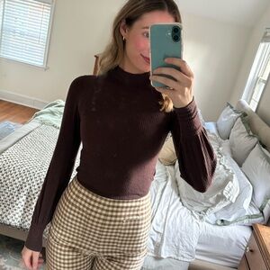 Abercrombie Mock Neck Brown Sweater
